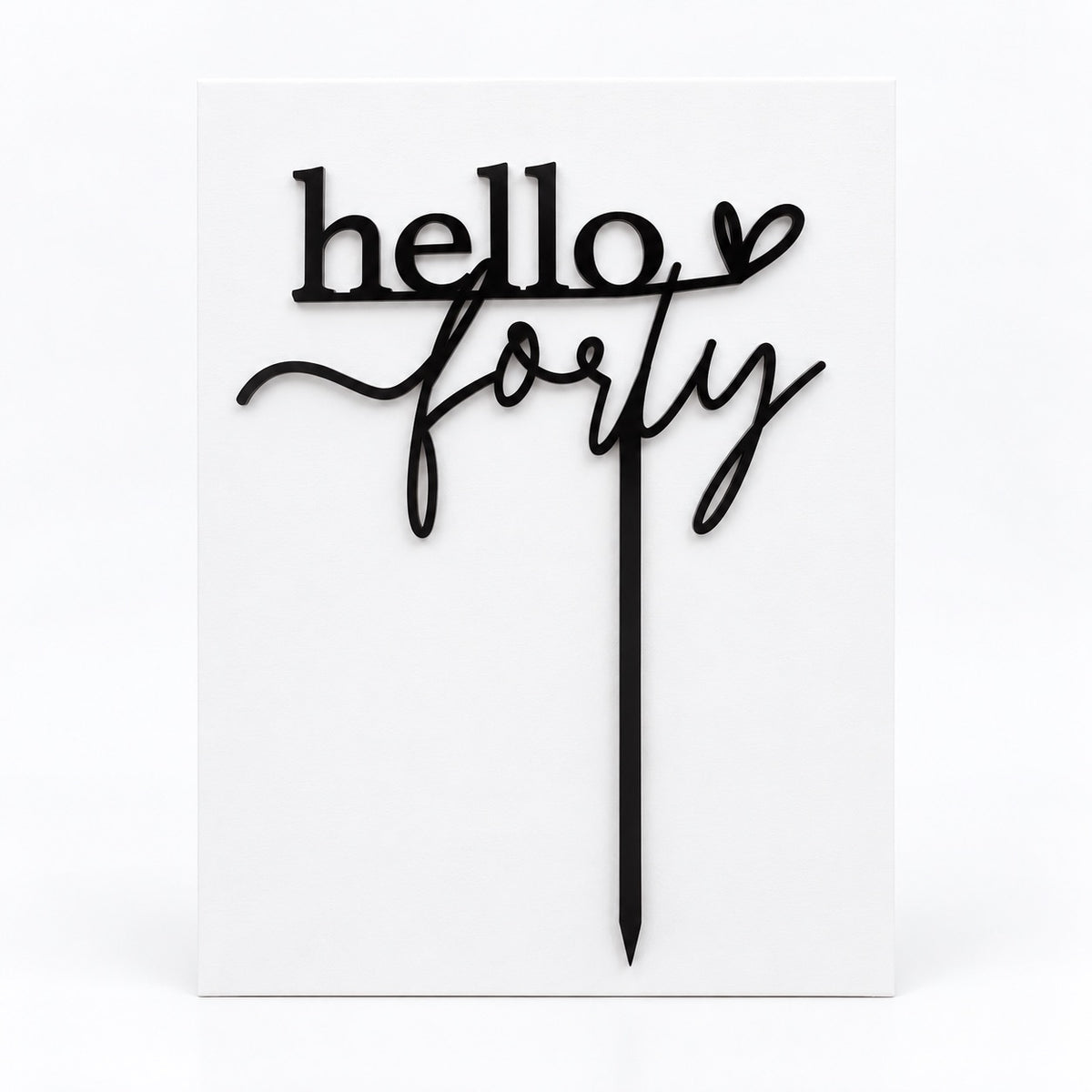 Hello Forty Acrylic Cut Cake Topper