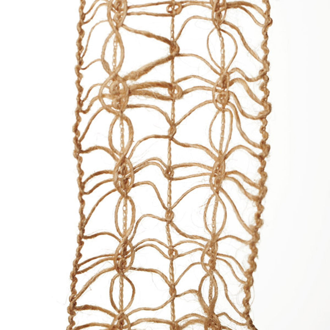 Natural Jute Loose Weave Ribbon - Design C Lace