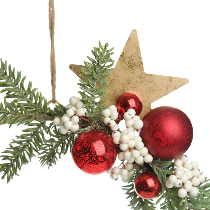 Ho Ho Ho Metal Hoop with Florals - Top detail close up