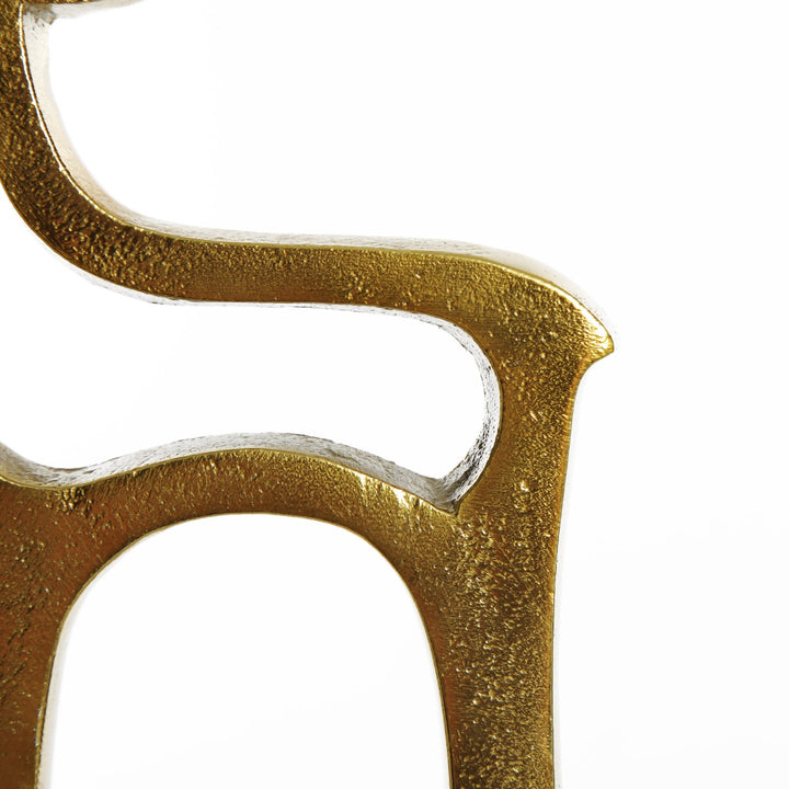 Hollow Raw Gold Reindeer Stocking Hanger with Quartz Base