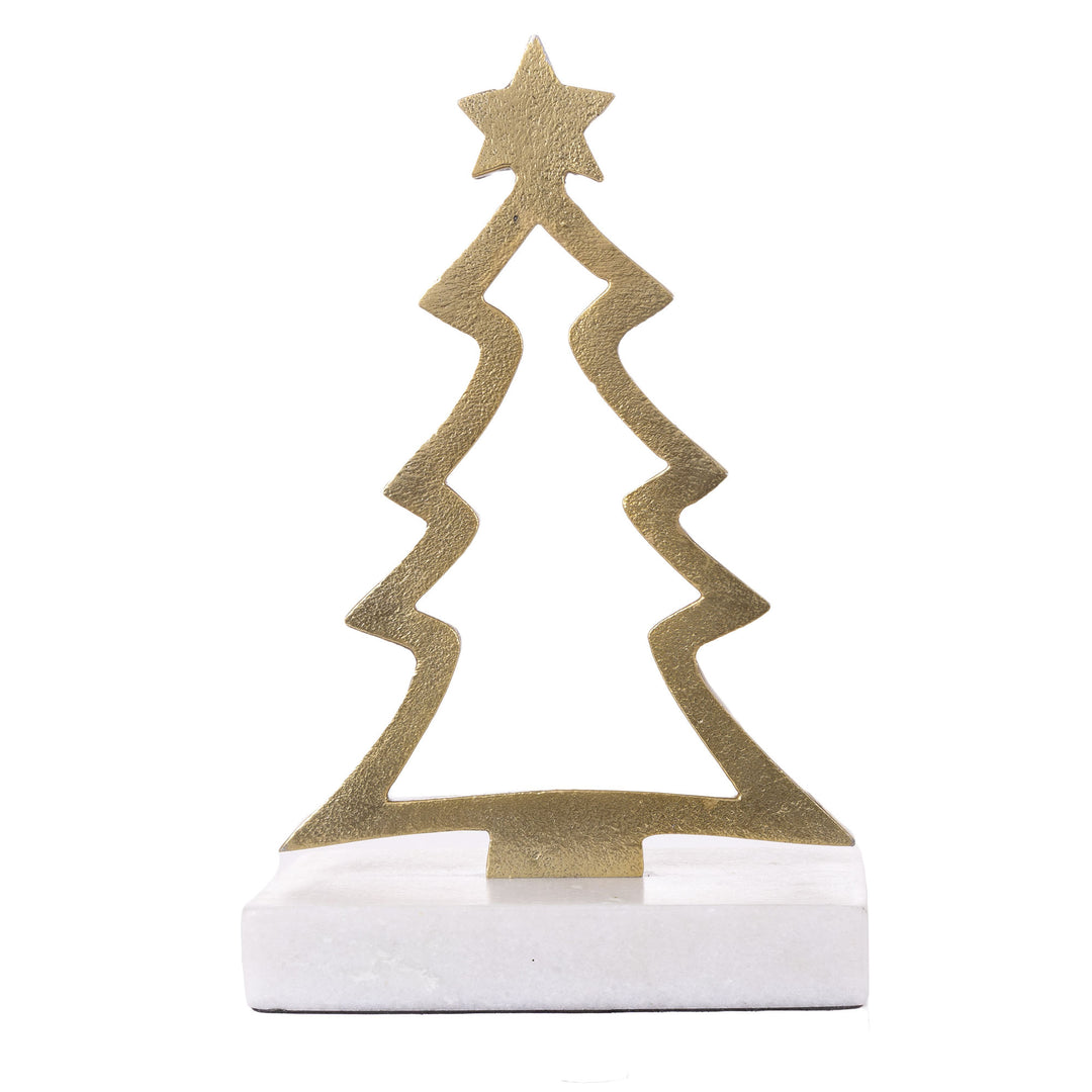 Hollow Raw Gold Reindeer Stocking Hanger with Quartz Base