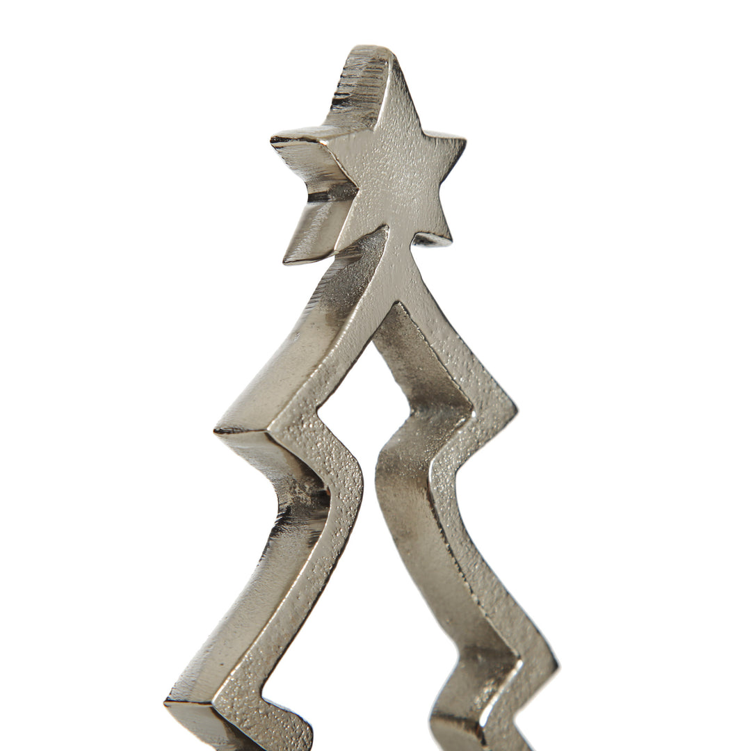 Hollow Raw Silver Tree Stocking Hanger with Quartz Base