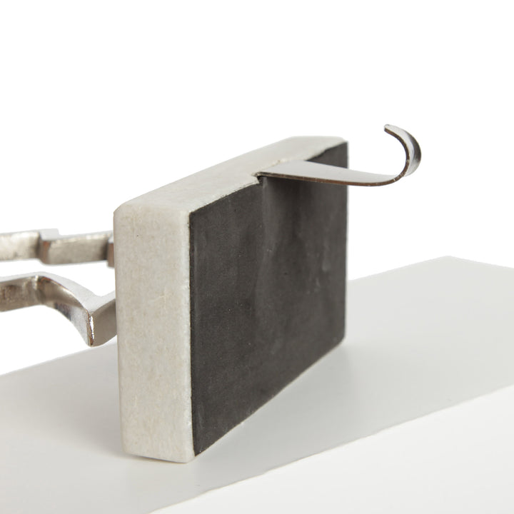 Hollow Raw Silver Tree Stocking Hanger with Quartz Base