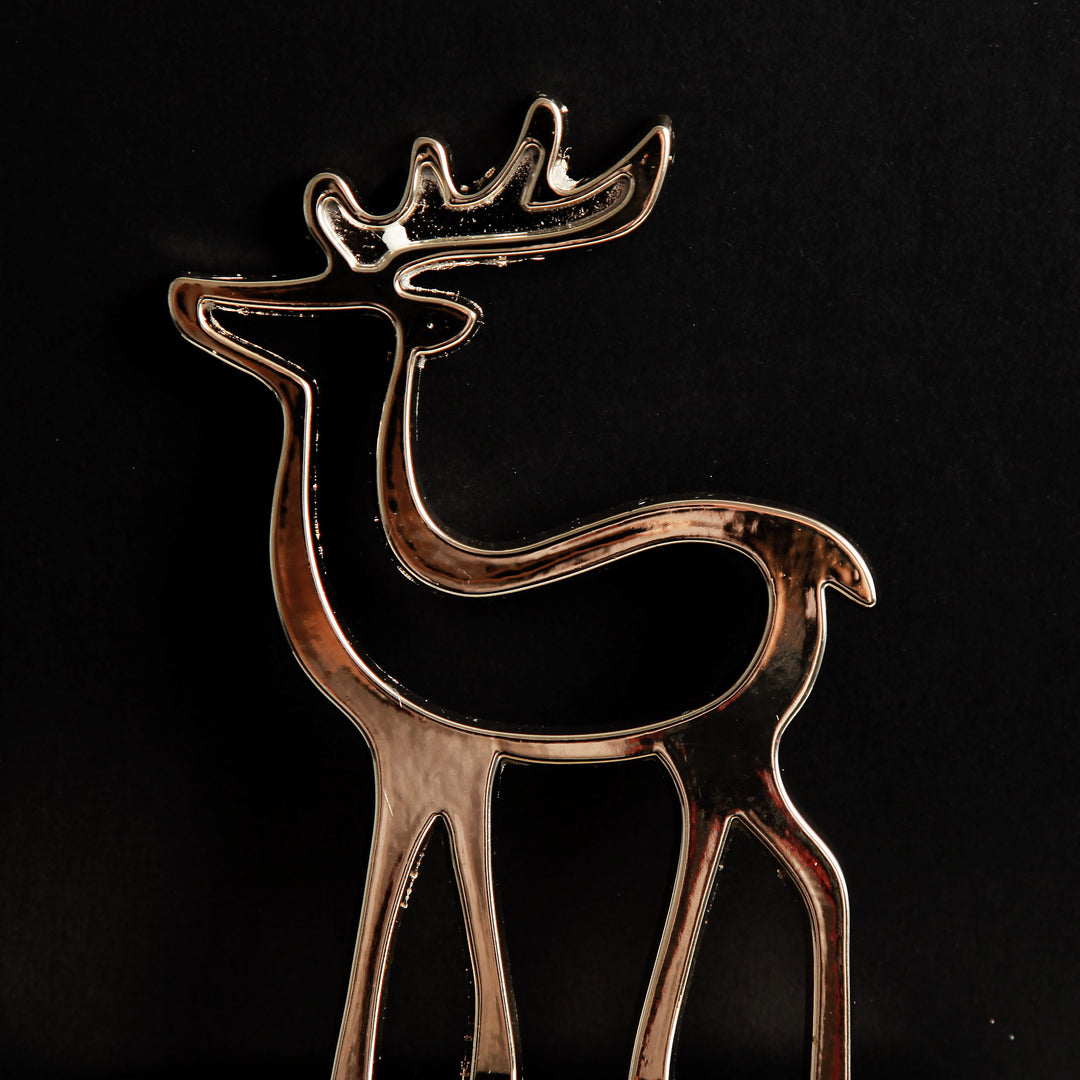 Hollow Rose Gold Reindeer Christmas Stocking Hanger