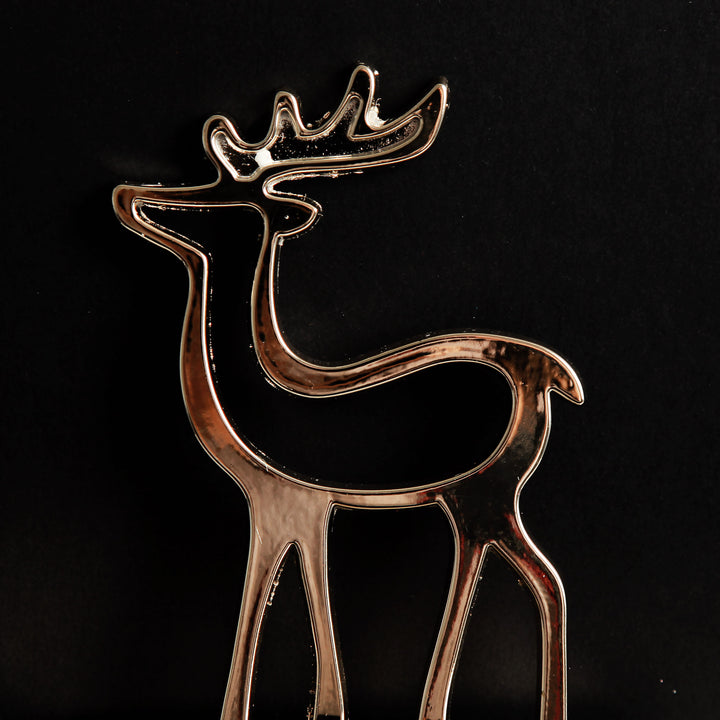 Hollow Rose Gold Reindeer Christmas Stocking Hanger
