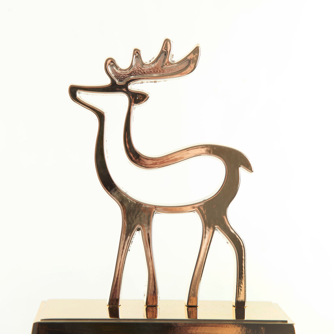 Hollow Rose Gold Reindeer Christmas Stocking Hanger