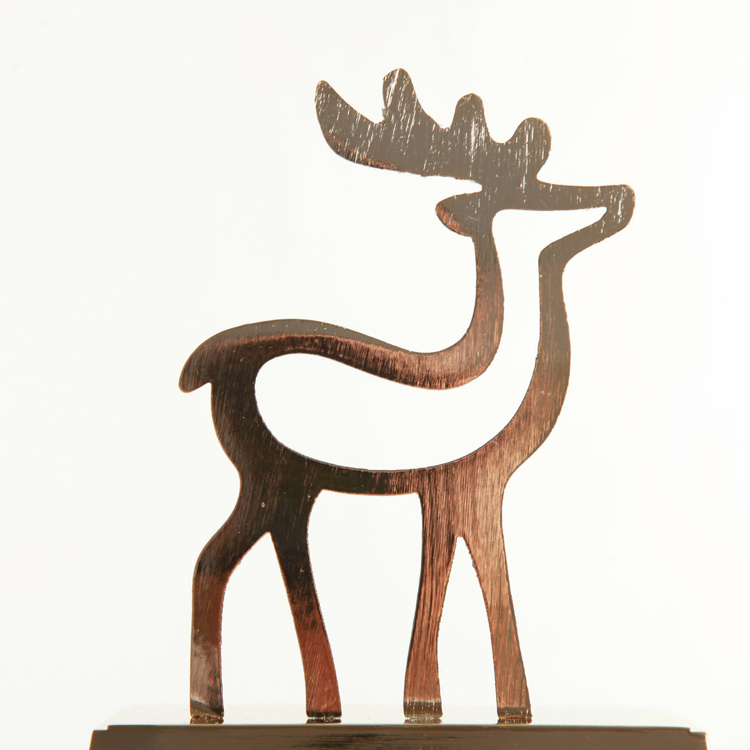 Hollow Rose Gold Reindeer Christmas Stocking Hanger