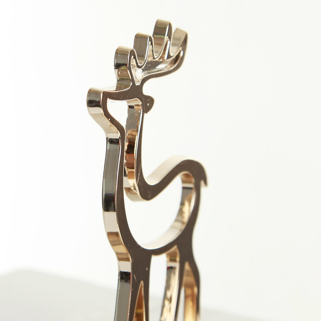 Hollow Rose Gold Reindeer Christmas Stocking Hanger