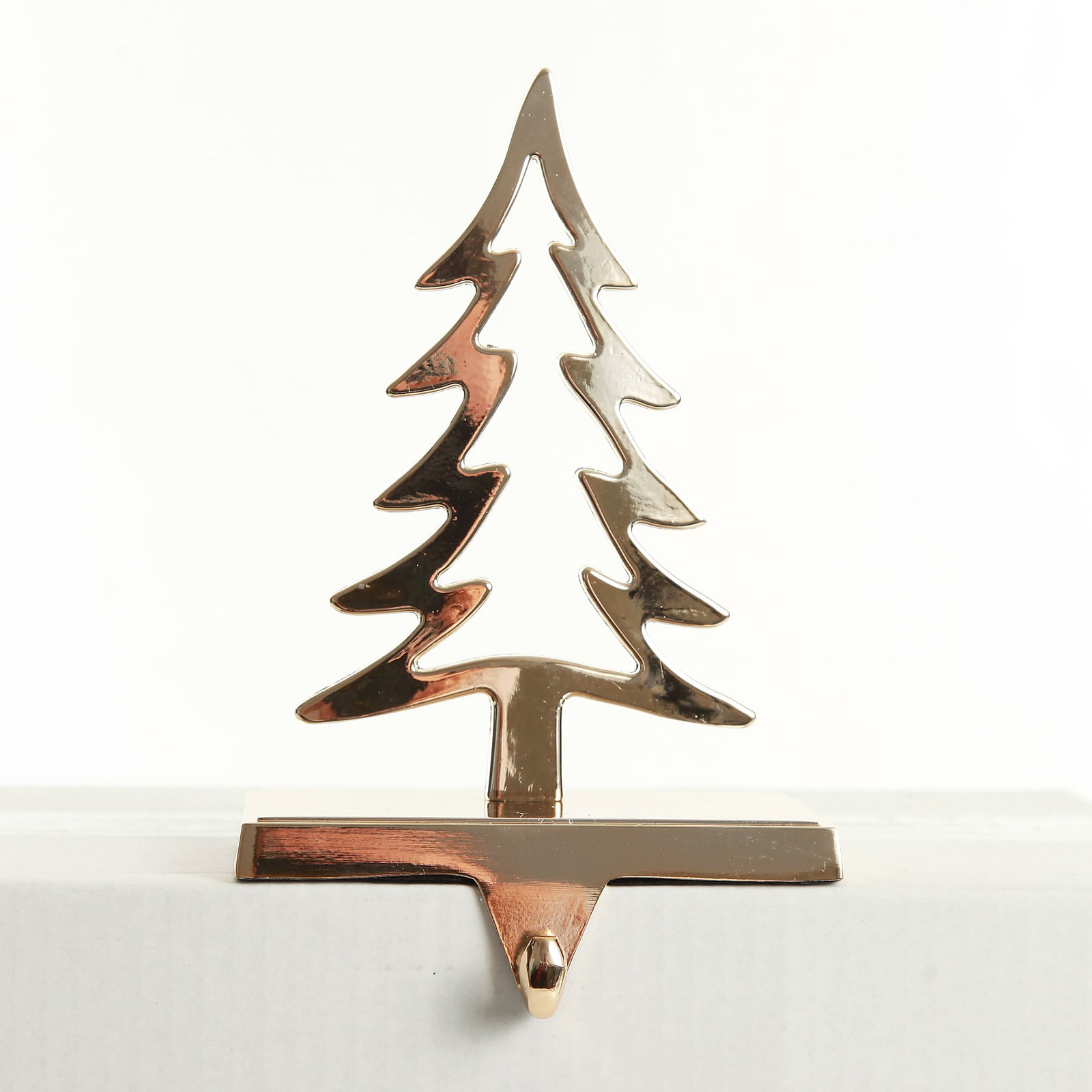 Hollow Rose Gold Tree Christmas Stocking Hanger