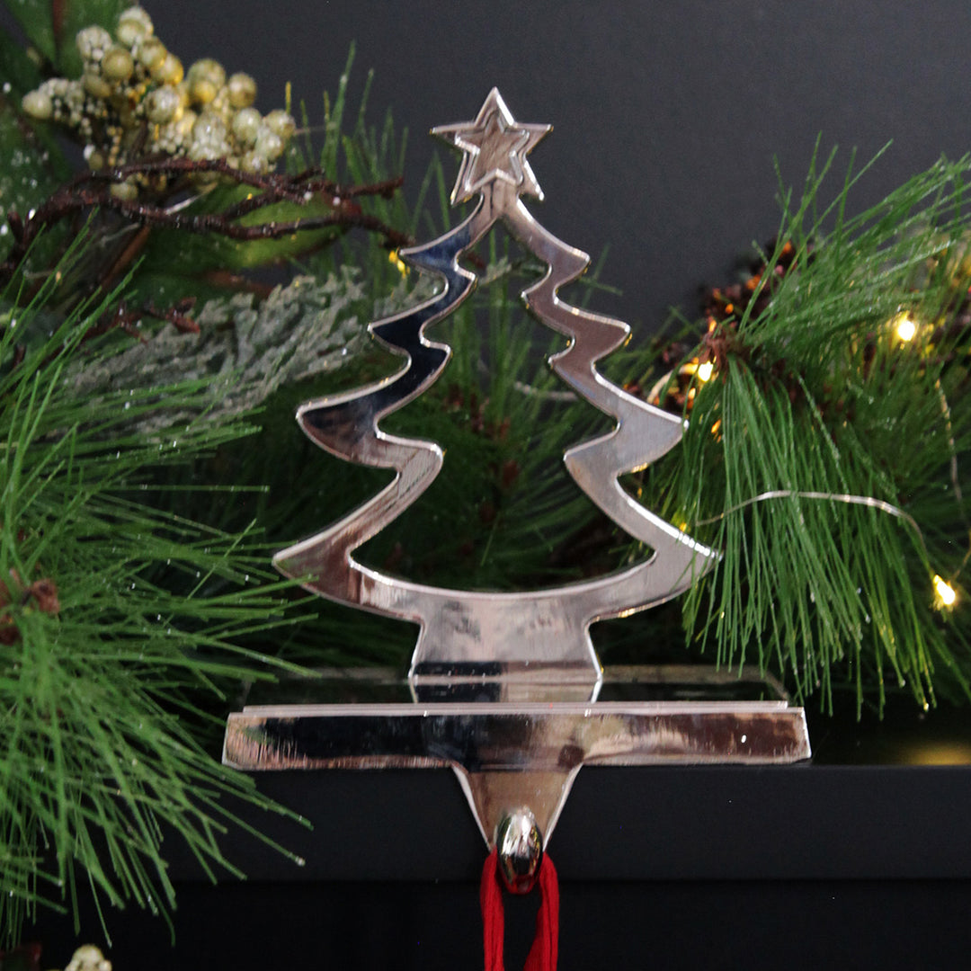 Hollow Chrome Reindeer Stocking Hanger
