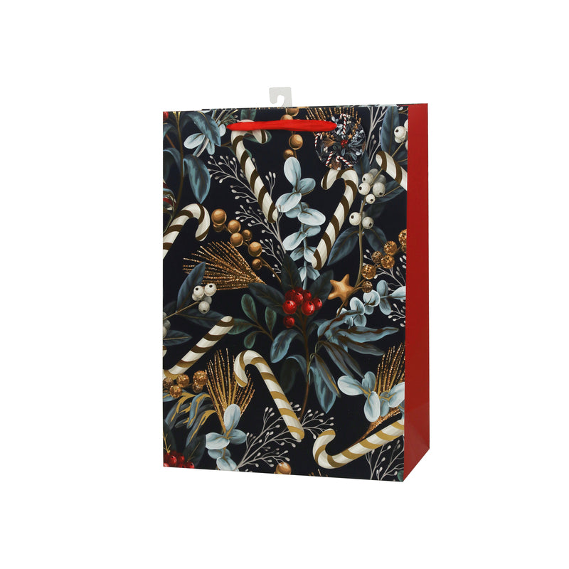 Holly and Candy Cane Gift Bag - Extra Large
