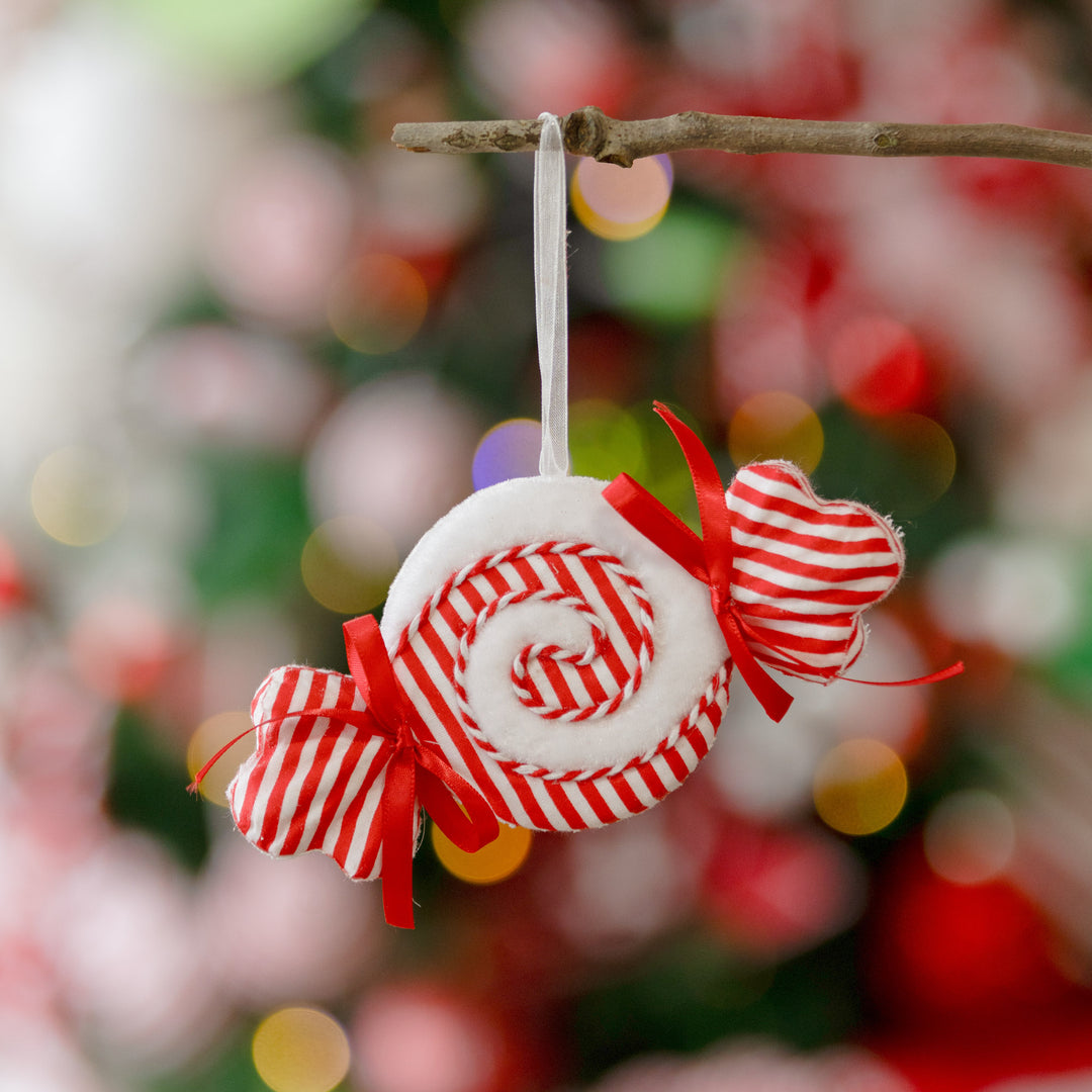 Red and White Striped Small Lollies - Set of 2