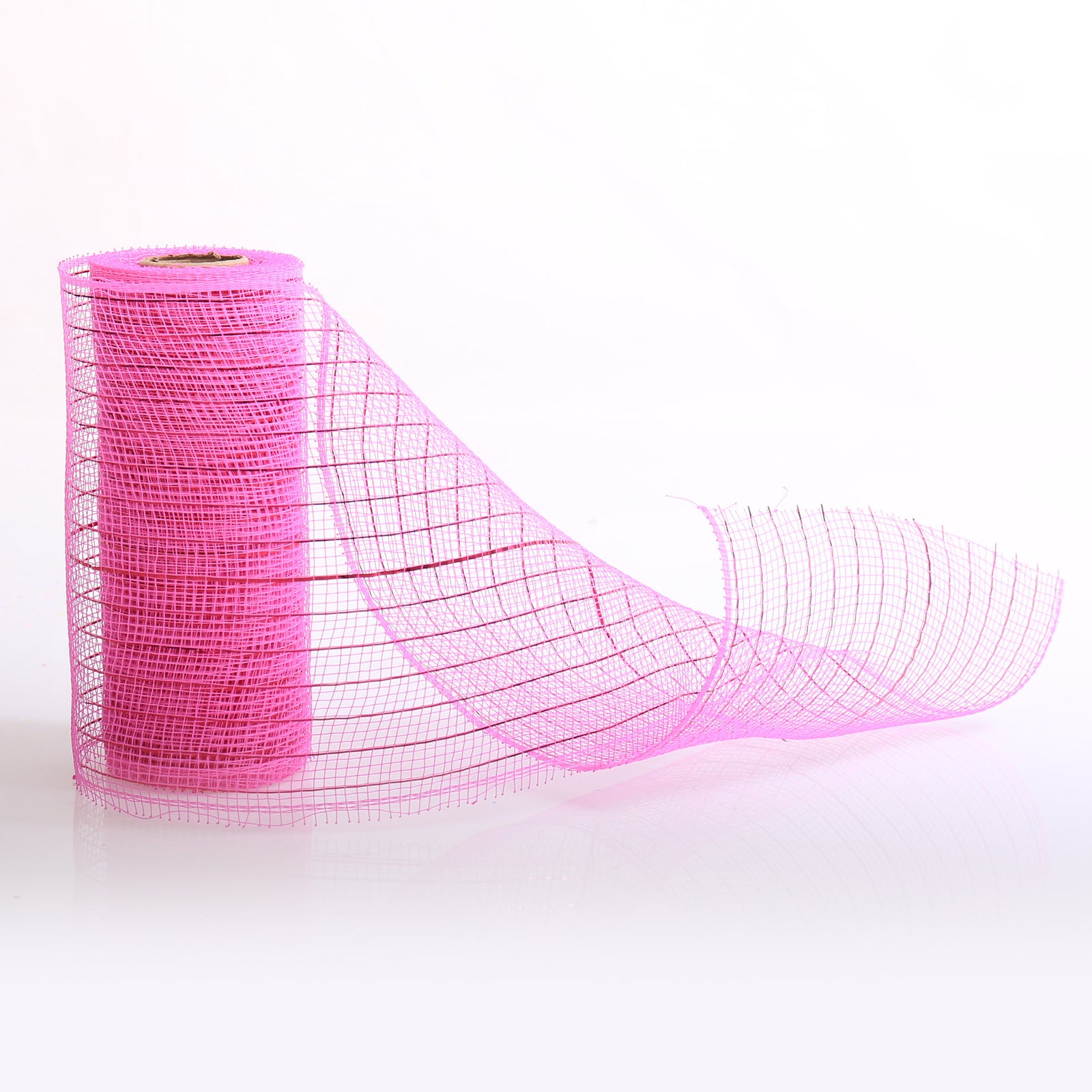 Hot Pink Metallic Thread Decomesh Roll