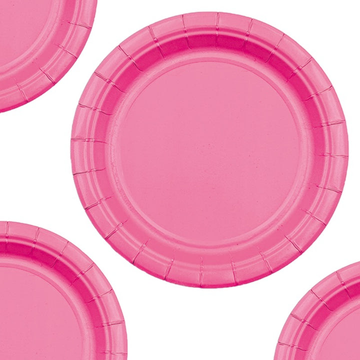 Hot Pink Paper Plate - Pack of 12