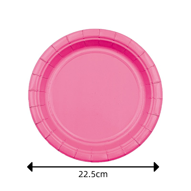 Hot Pink Paper Plate - Pack of 12