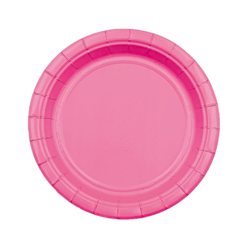 Hot Pink Paper Plate - Pack of 12