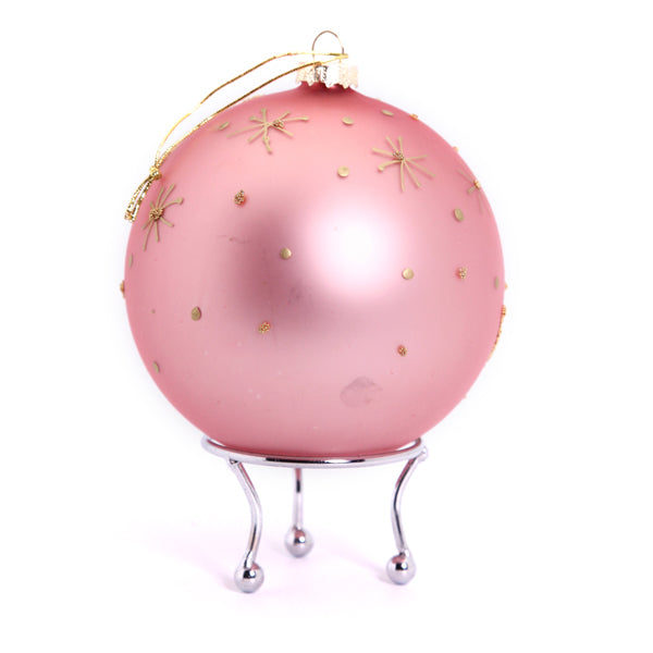 Pink Christmas Bear with Cart Christmas Bauble back detail