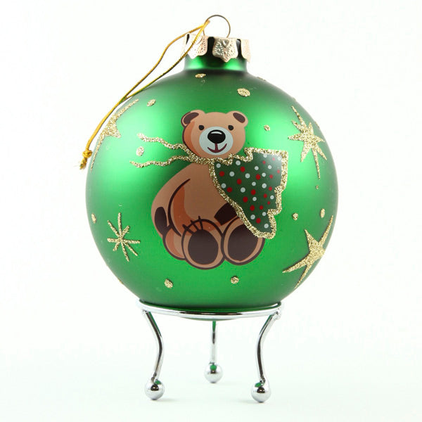 Green Christmas Teddy Christmas Bauble
