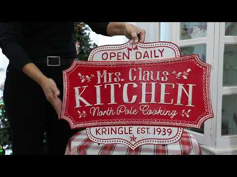 Mrs Claus Kitchen Retro Metal Christmas Sign