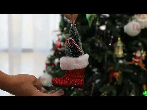 Santa Boot with Tree Hanging Decoration