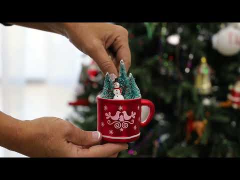 Snowman in Mug Christmas Tree Decoration