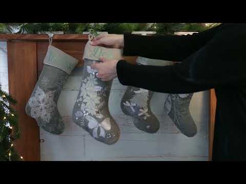 Personalised Silver Poinsettia Christmas Stocking