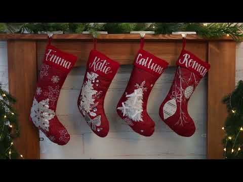 Personalised Red Tree Christmas Stocking