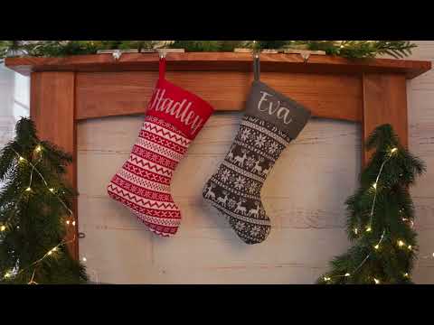 Personalised Red Knitted Christmas Stocking