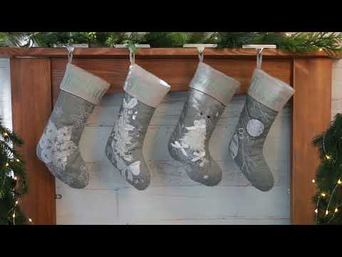 Personalised Silver Snowflake Christmas Stocking