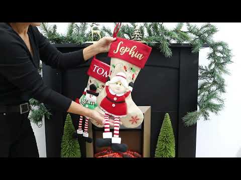 Personalised Mrs Claus Christmas Stocking with Dangly Legs