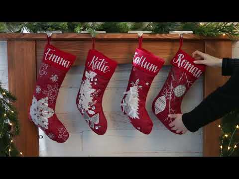 Personalised Red Bauble Christmas Stocking