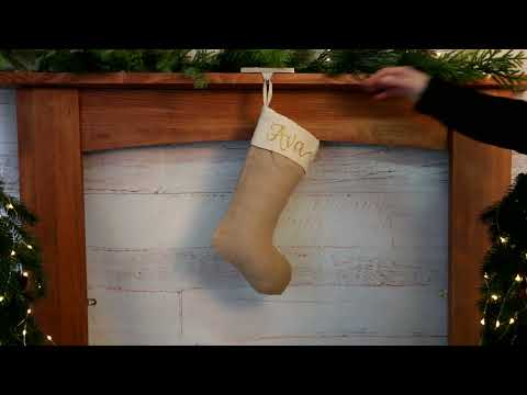 Personalised Plain Burlap Christmas Stocking