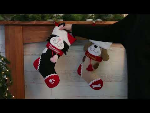 Personalised Fun Black Cat Christmas Stocking