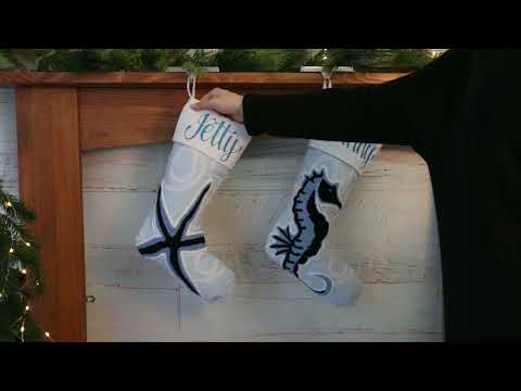 Personalised Coastal Starfish Christmas Stocking