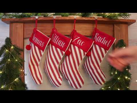 Personalised Candy Cane Stripe Christmas Stocking
