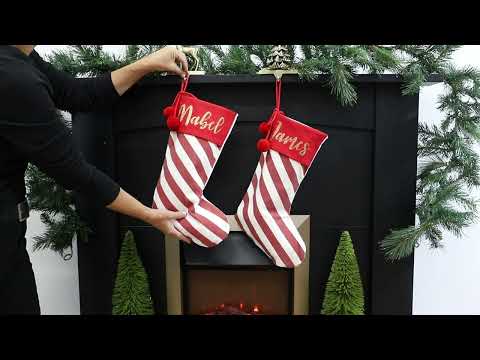 Personalised Candy Cane Stripe Christmas Stocking