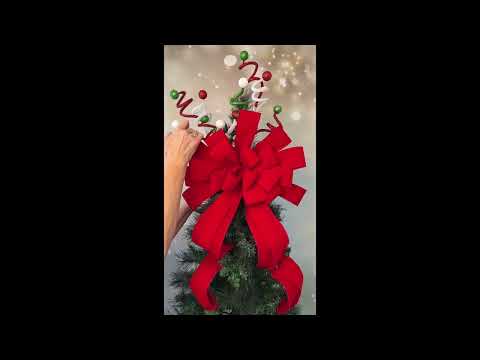 Red Velvet Deluxe Tree Topper Bow with Streamers
