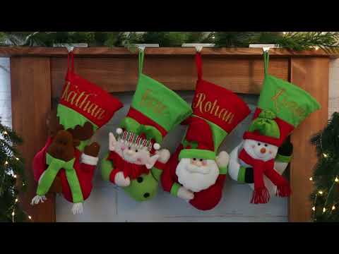 Personalised 3D Reindeer Christmas Stocking