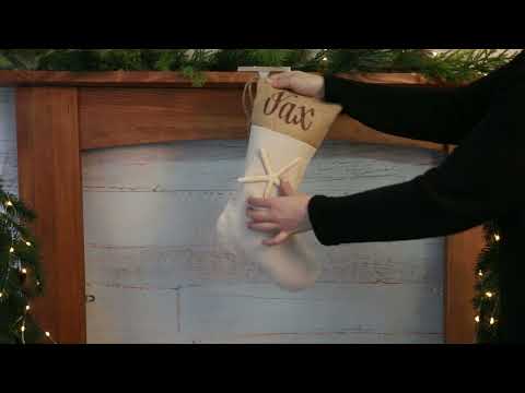 Personalised Burlap Starfish Christmas Stocking