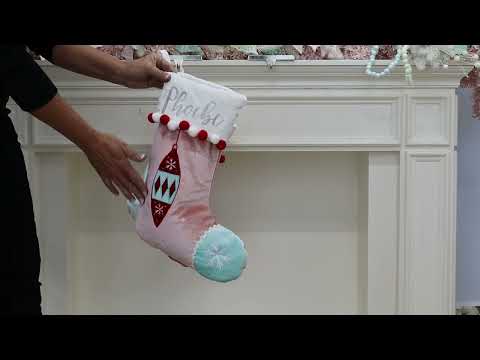 Personalised Peppermint Finial Christmas Stocking
