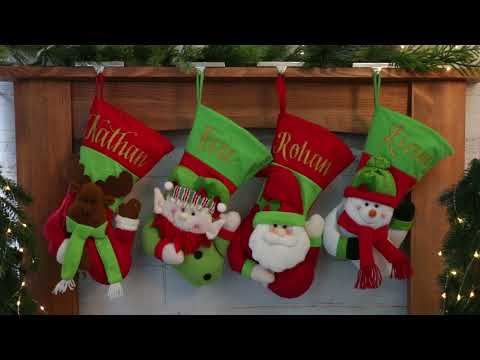 Personalised 3D Elf Christmas Stocking