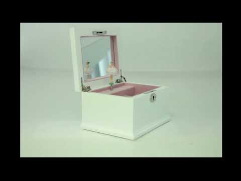 Personalised White Timber Ballerina Jewellery Music Box