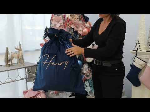 Personalised Blue Velvet Santa Sack