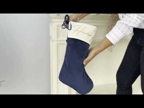 Personalised Blue Velvet Christmas Stocking