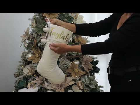 Personalised Ivory Velvet Christmas Stocking