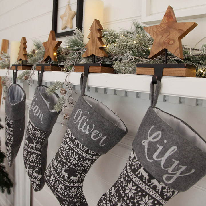 Wood Star Stocking Hanger