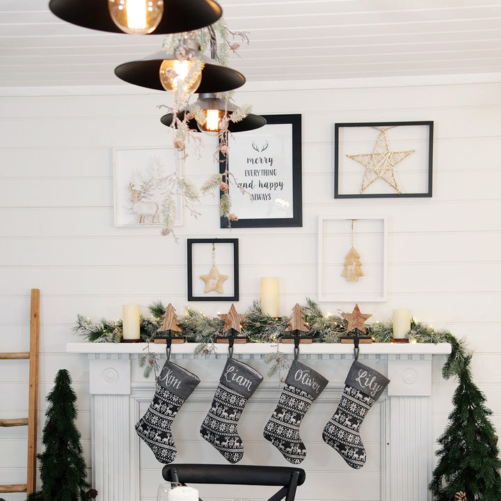 Wood Star Stocking Hanger