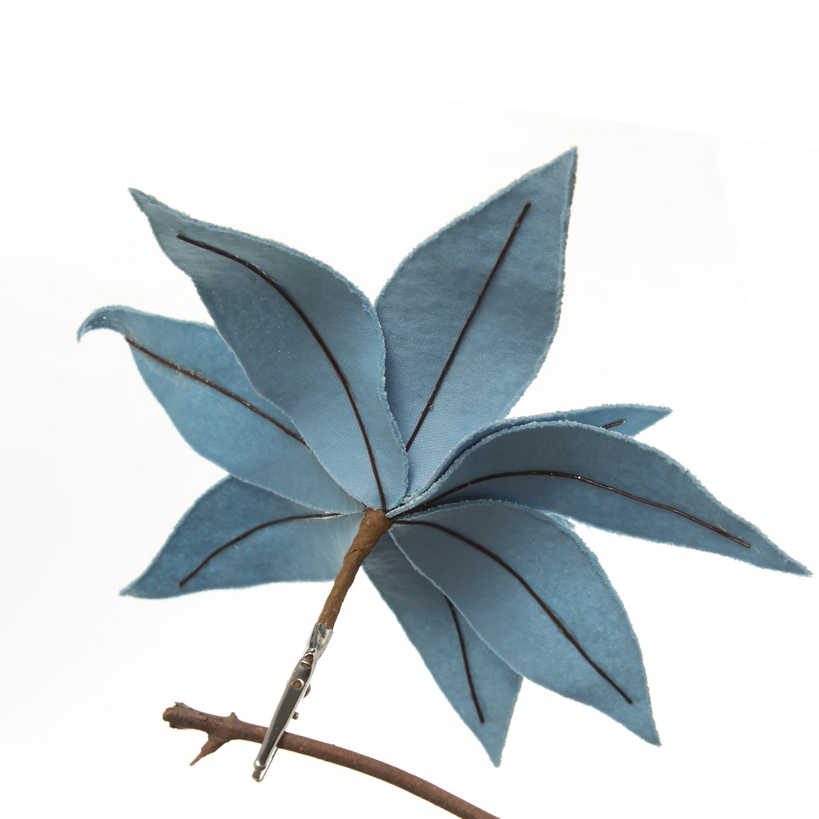 Ice Blue Glitter Poinsettia Flower Clip