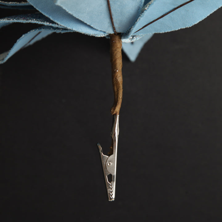 Ice Blue Glitter Poinsettia Flower Clip