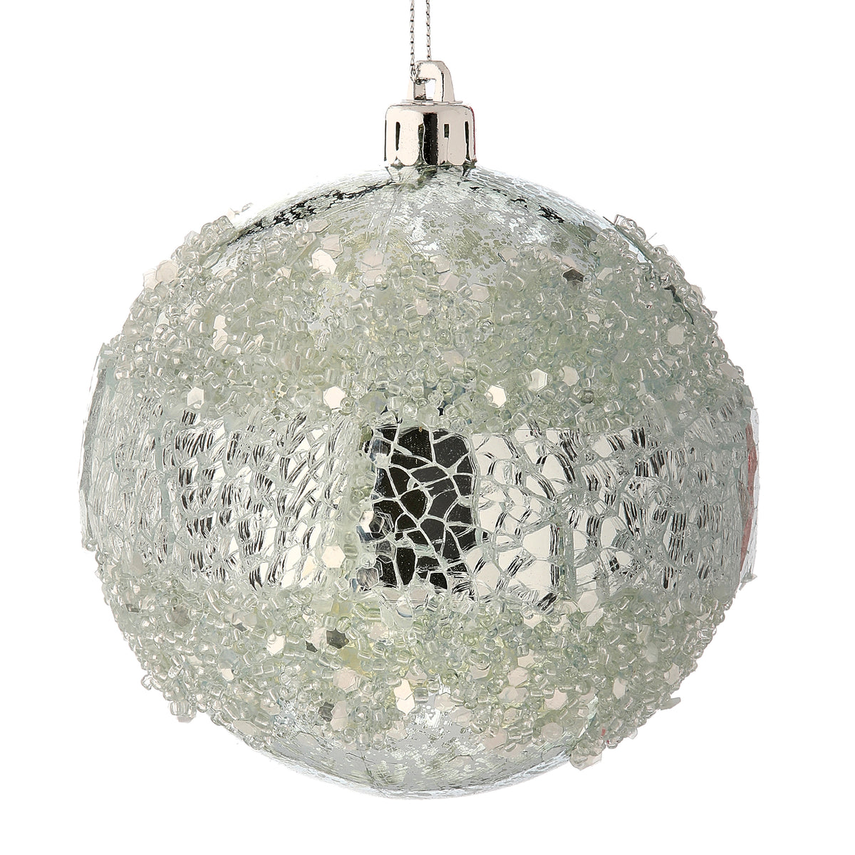 Ice Mirror Ball Bauble 10cm - Set of 3
